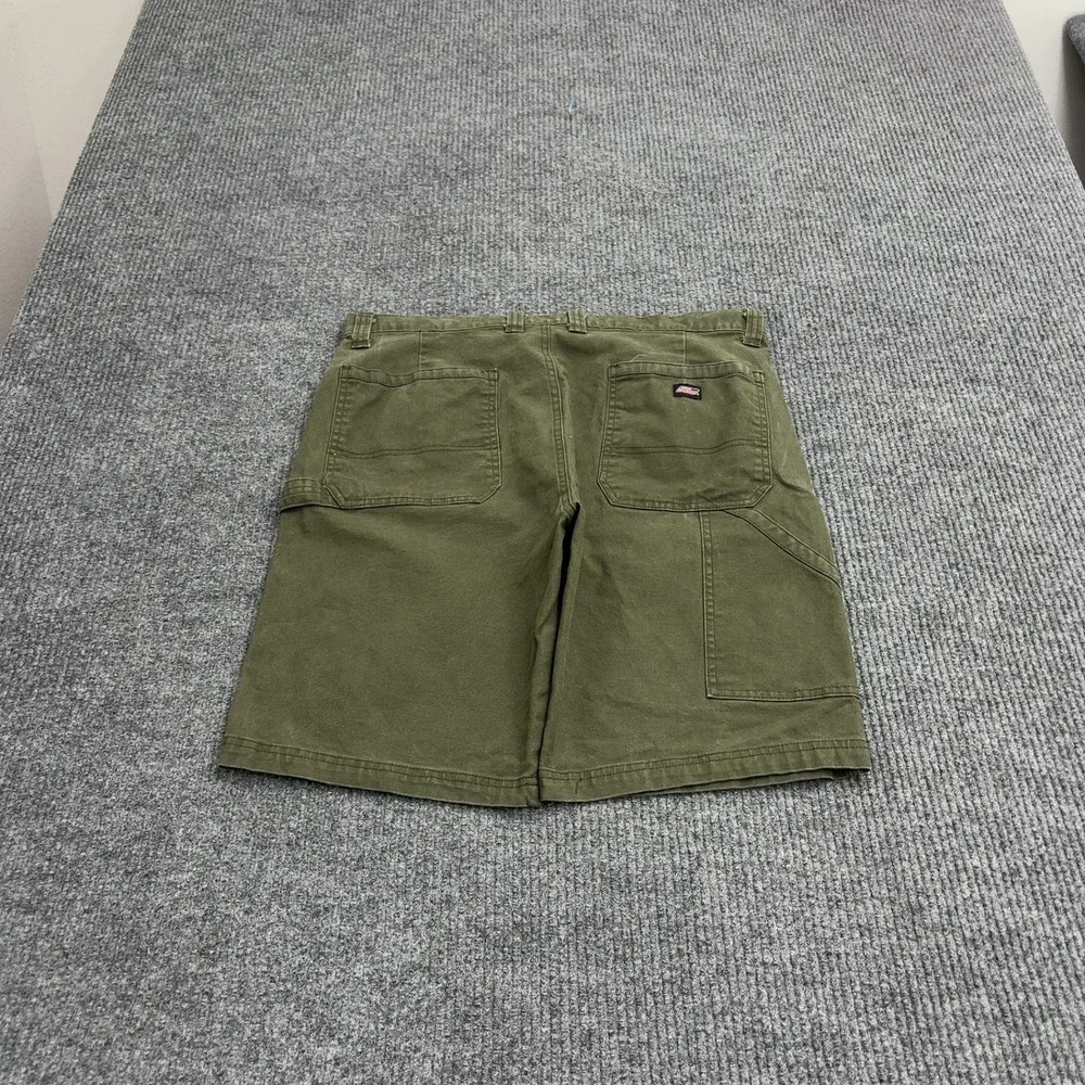 Dickies Carpenter Shorts Mens 36 Green Cotton Canvas Utility Workwear Casual